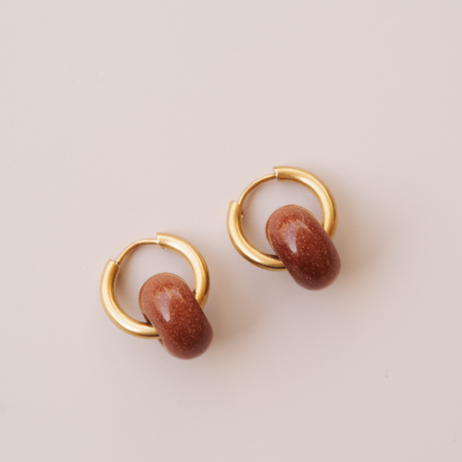 Arete Aventurina Roja Medi