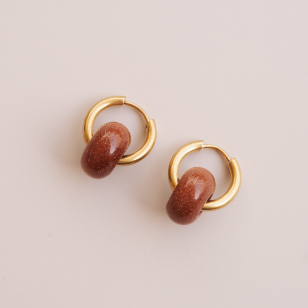 Arete Aventurina Roja Medi