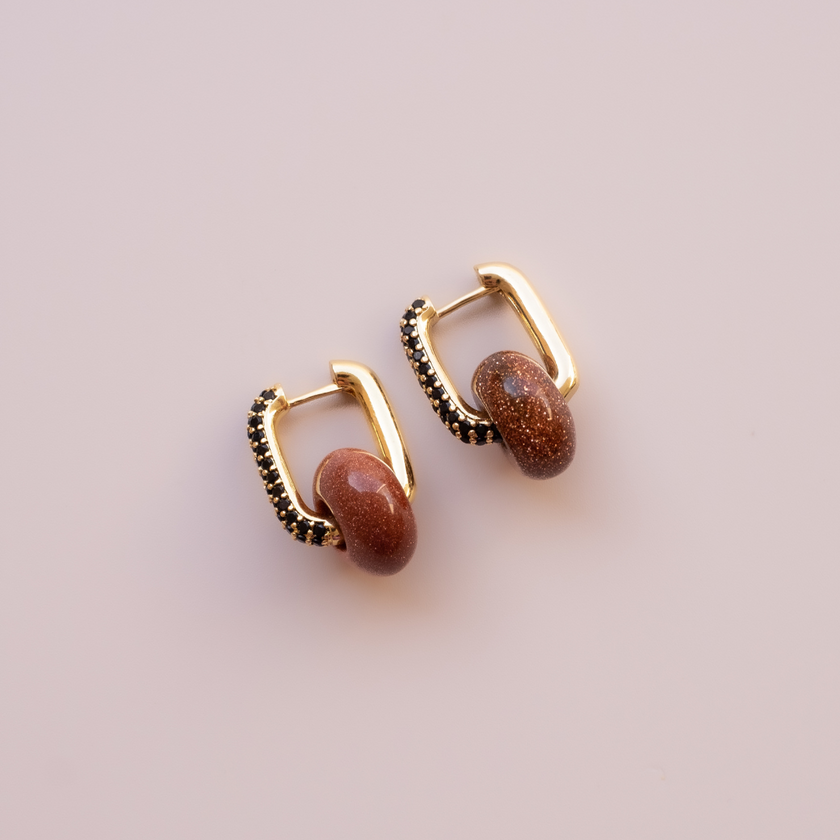 Arete Aventurina Roja Medi