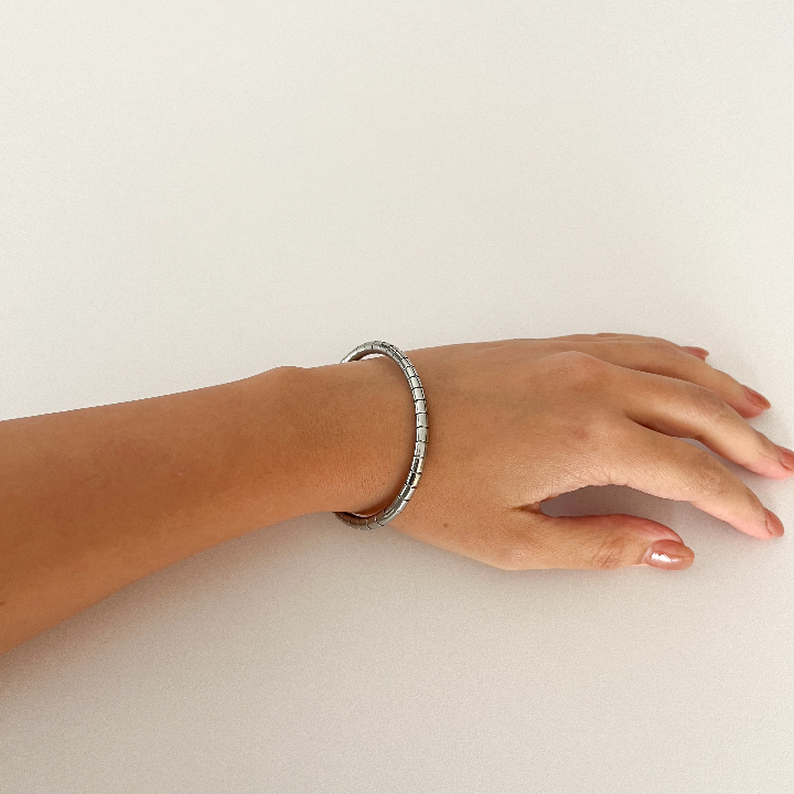 Pulsera Tubo Rígida Plata