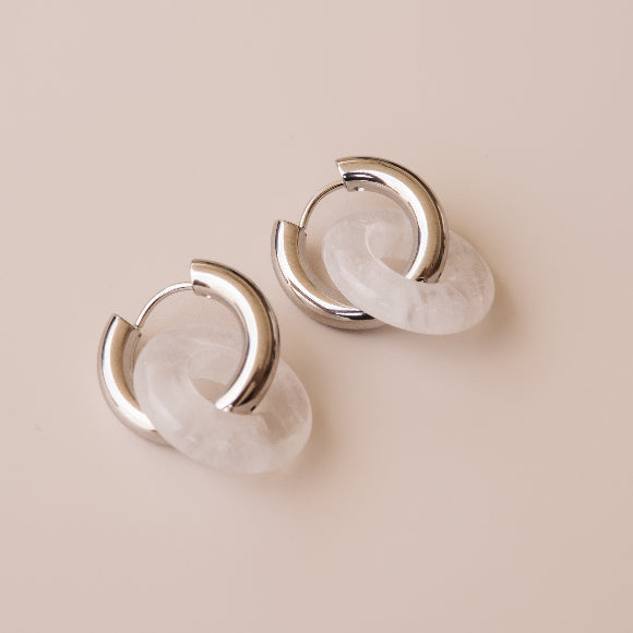 Arete Cuarzo Blanco Big