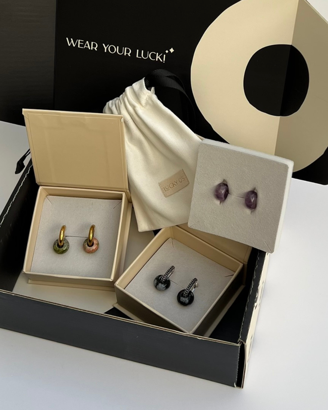 KIT MEDI ESSENTIALS: 3 pares de piedras medi + 2 pares de argollas