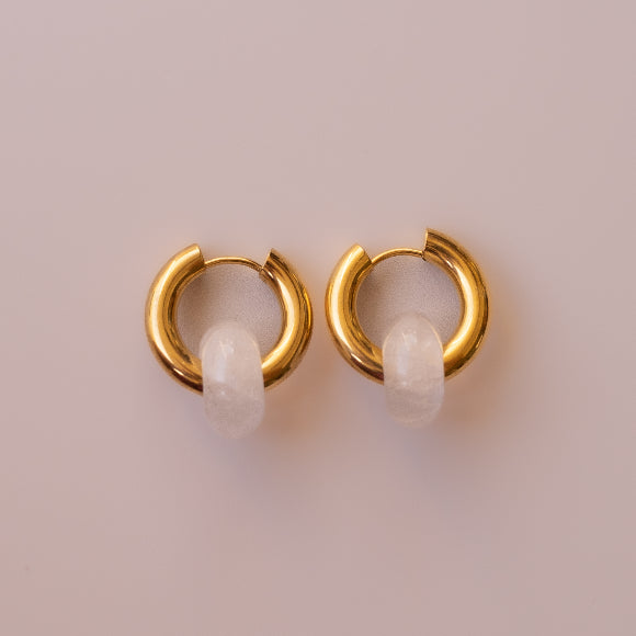 Arete Cuarzo Rosa Big