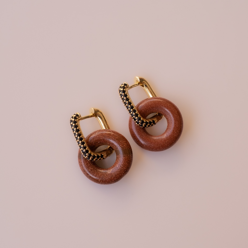 Arete Aventurina Roja Big