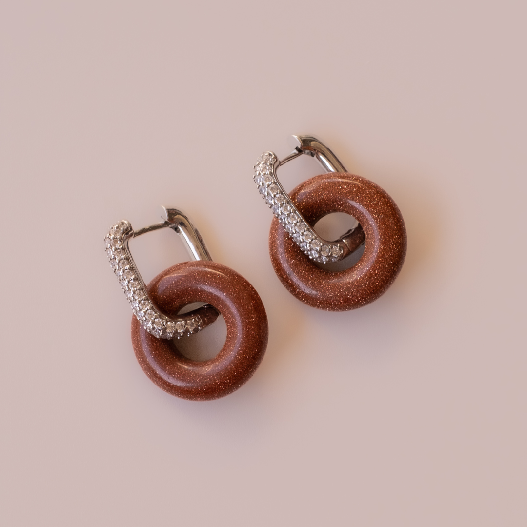 Arete Aventurina Roja Big