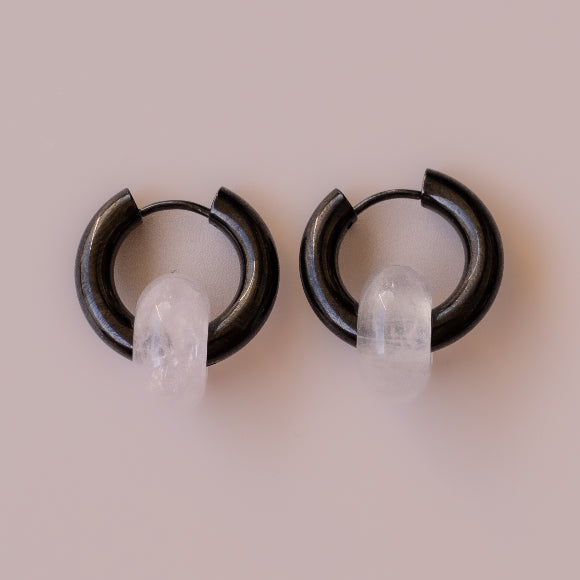 Arete Cuarzo Rosa Big