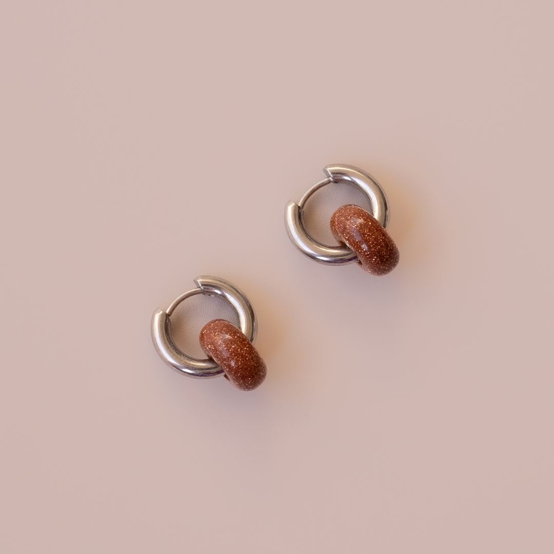 Arete Aventurina Roja Mini