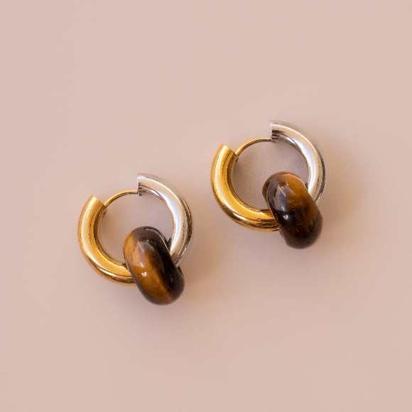 Arete Ojo de Tigre Medi