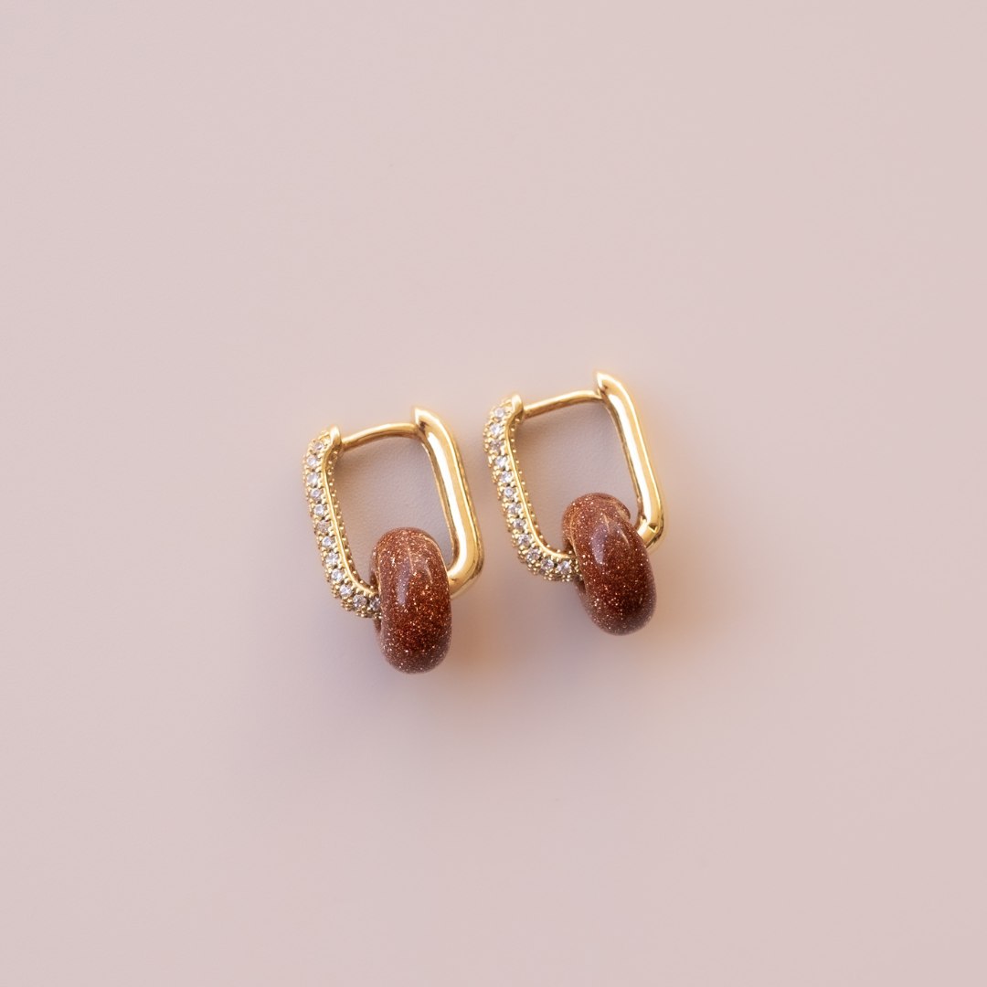 Arete Aventurina Roja Mini