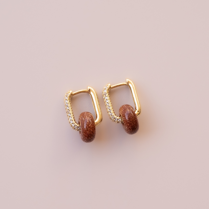 Arete Aventurina Roja Mini
