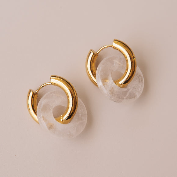 Arete Cuarzo Blanco Big