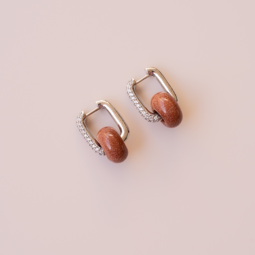 Arete Aventurina Roja Mini
