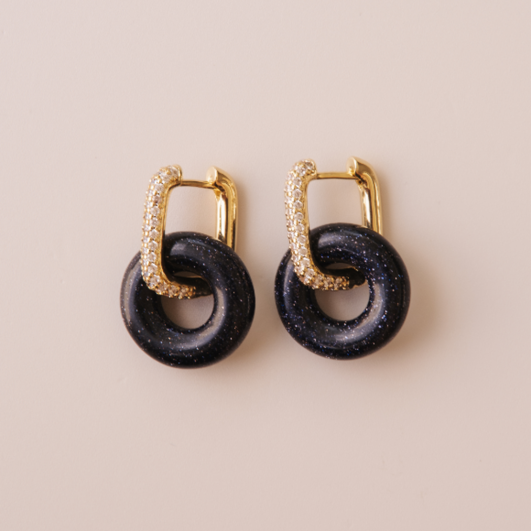 Arete Aventurina Azul Big