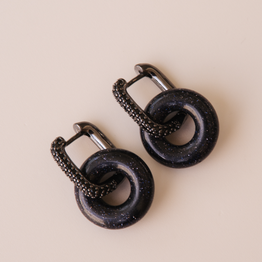 Arete Aventurina Azul Big