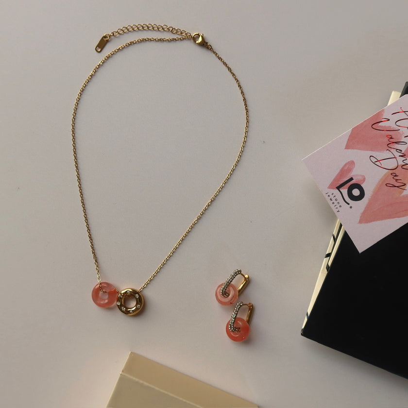 BEST SELLER: Collar Malú + aretes de cuarzo medi