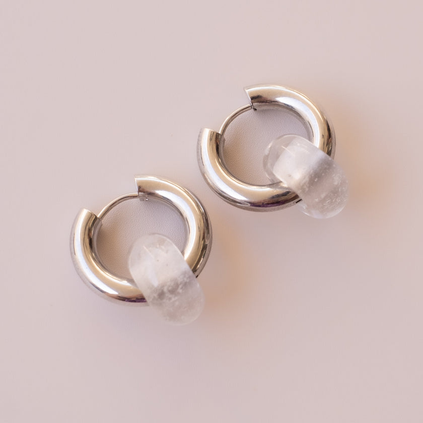 Arete Cuarzo Blanco Medi