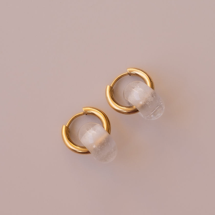 Arete Cuarzo Blanco Medi