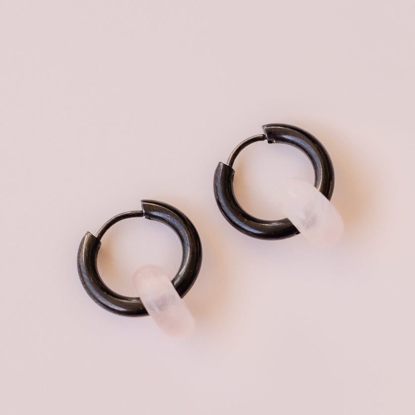 Arete Cuarzo Rosa Mini