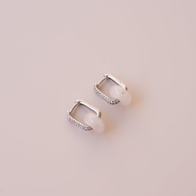 Arete Cuarzo Rosa Mini