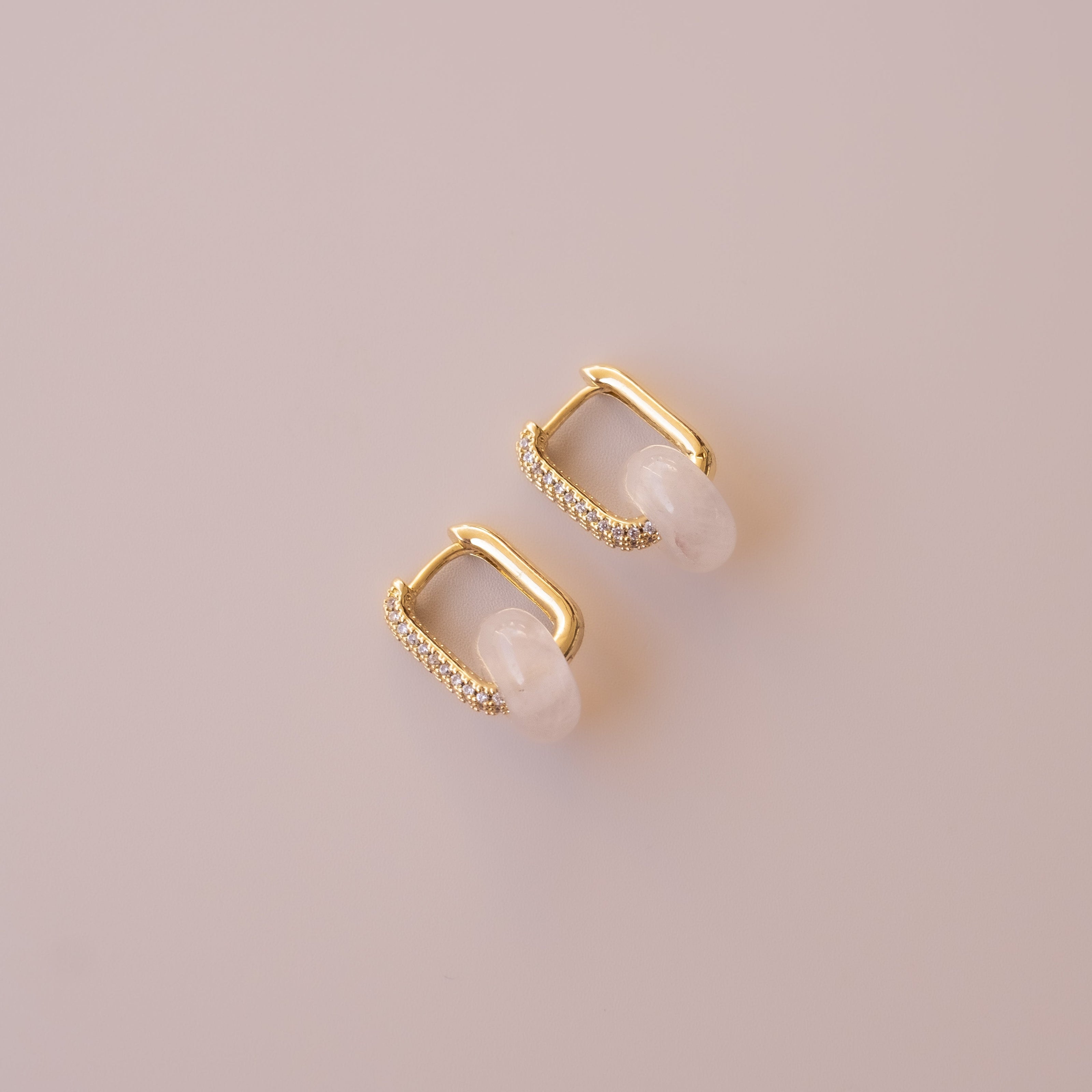 Arete Cuarzo Rosa Mini