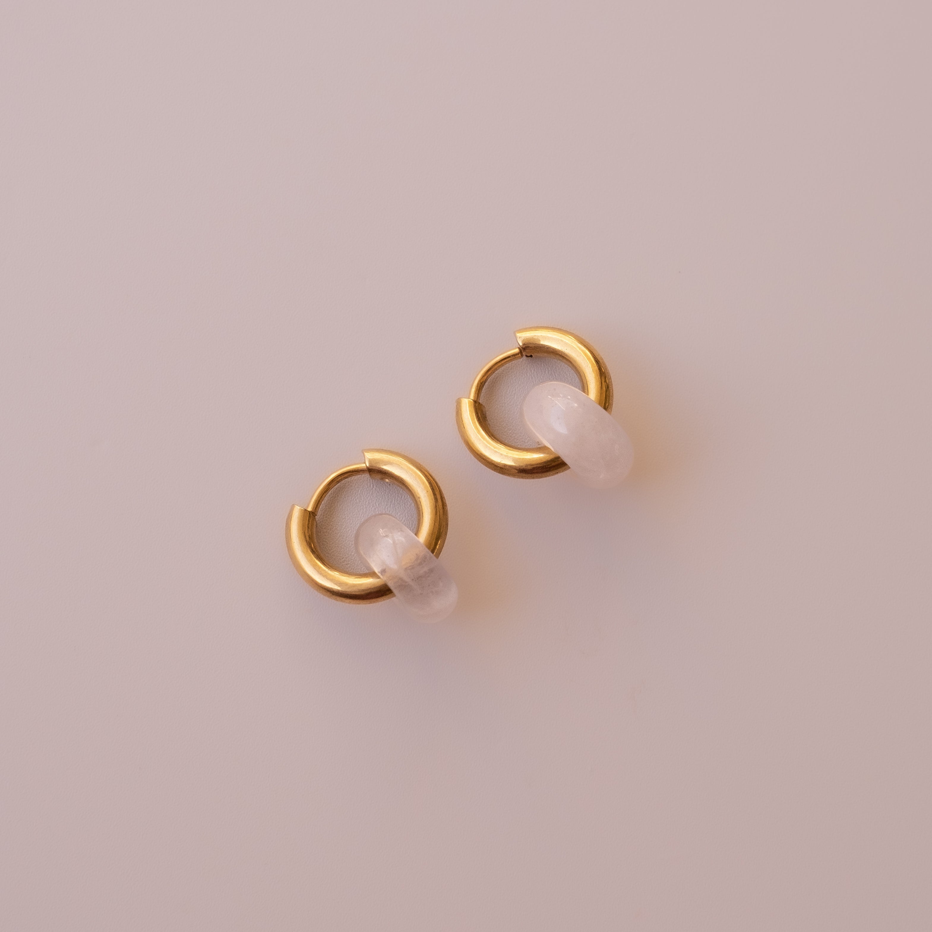 Arete Cuarzo Rosa Mini