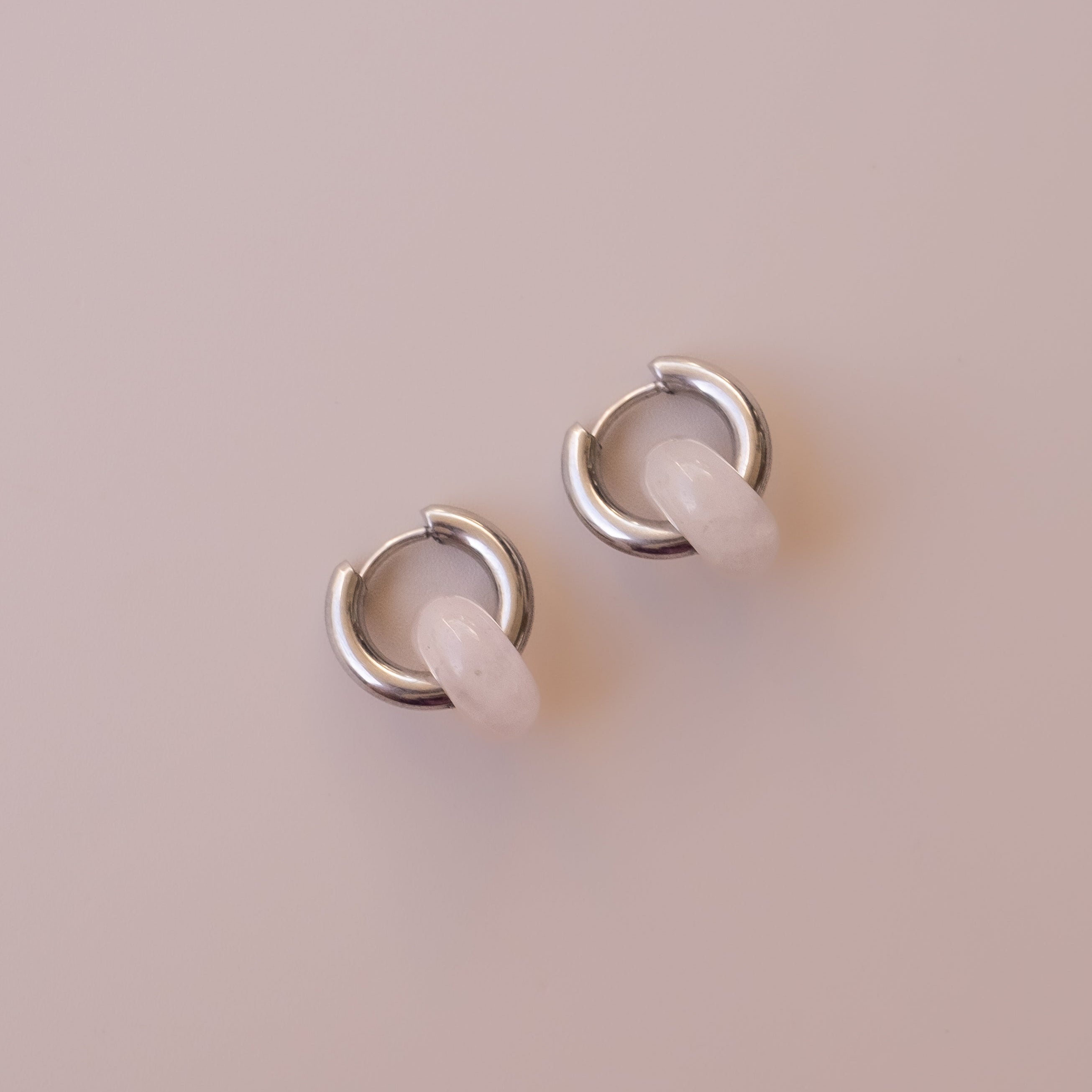 Arete Cuarzo Rosa Mini