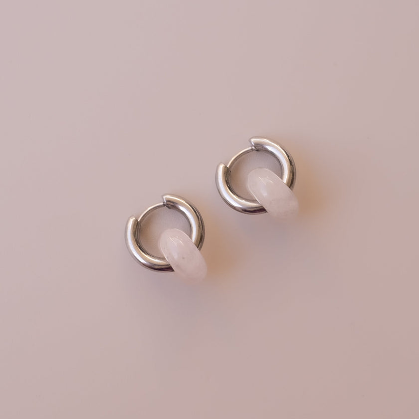Arete Cuarzo Rosa Mini