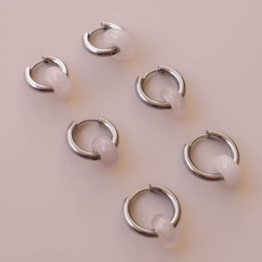 Arete Cuarzo Rosa Mini