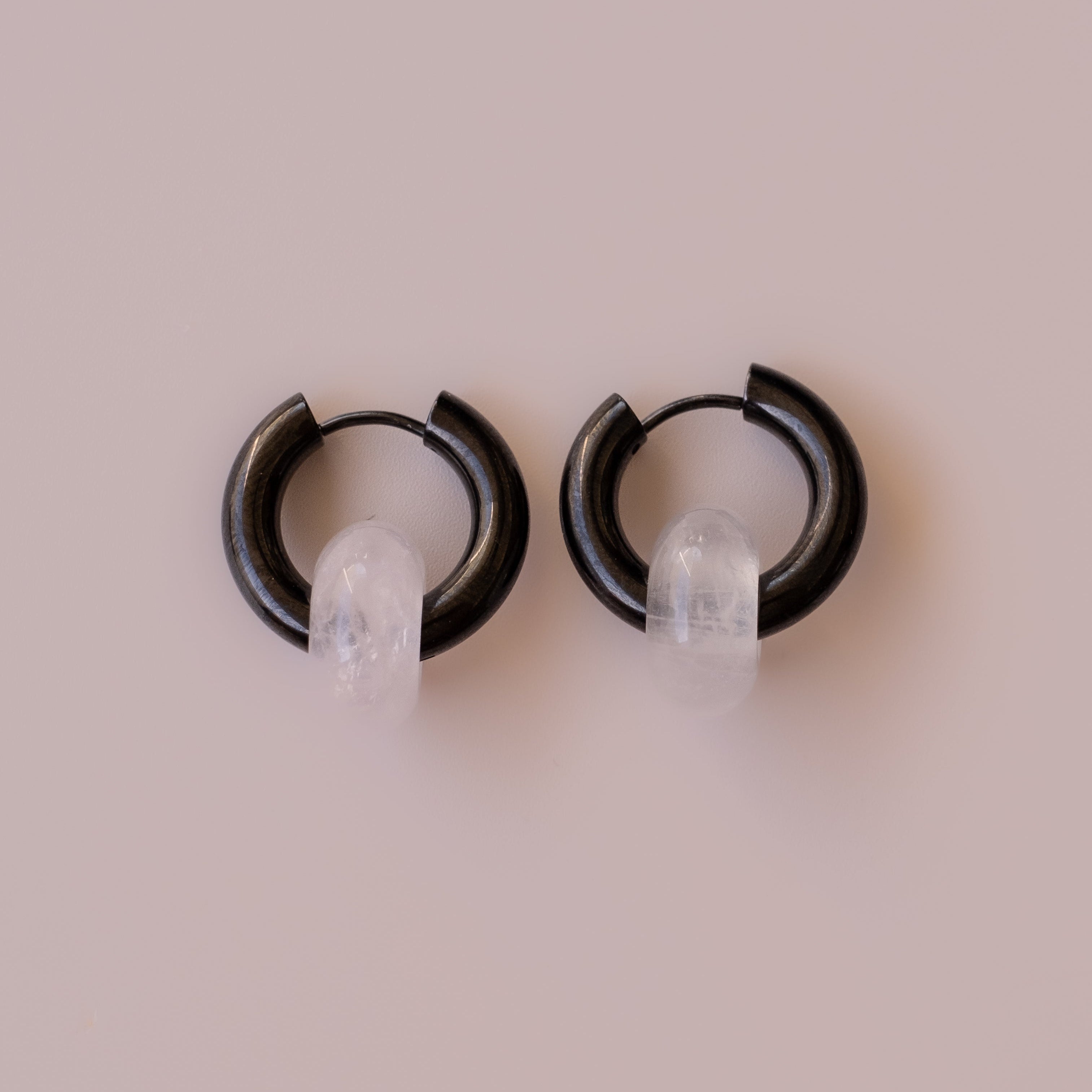 Arete Cuarzo Rosa Medi