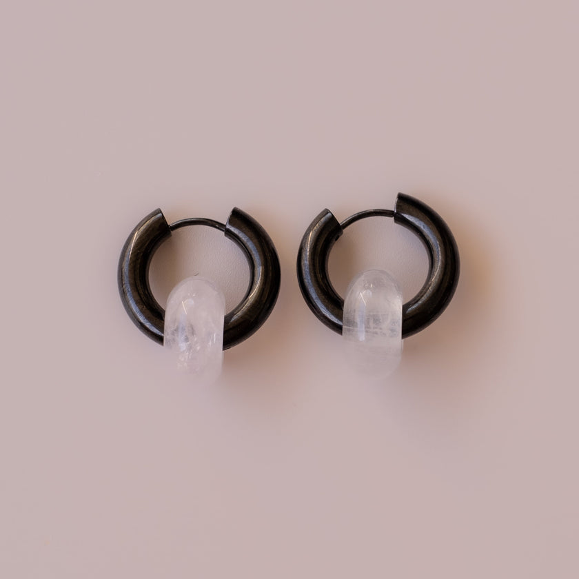 Arete Cuarzo Rosa Medi