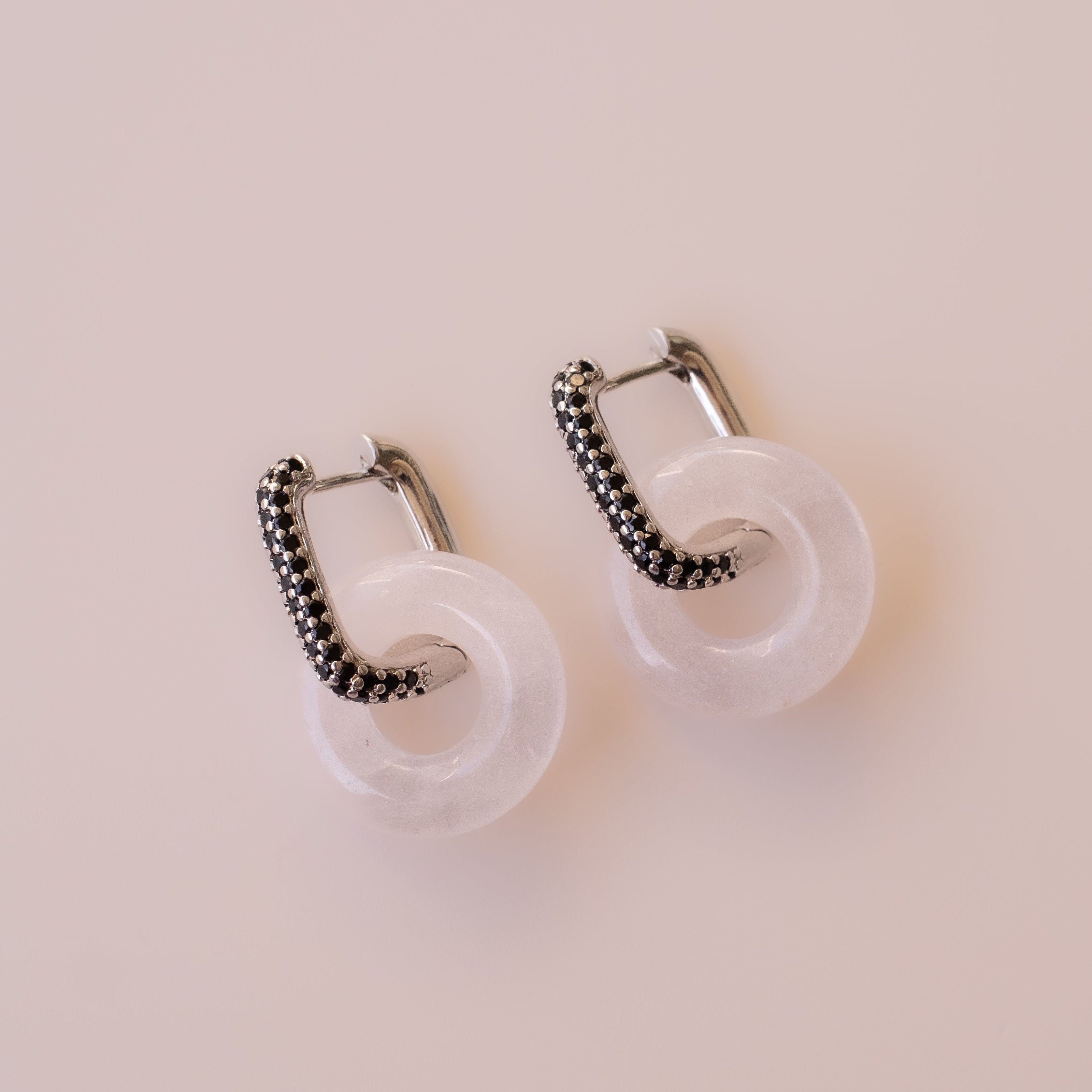 Arete Cuarzo Rosa Big