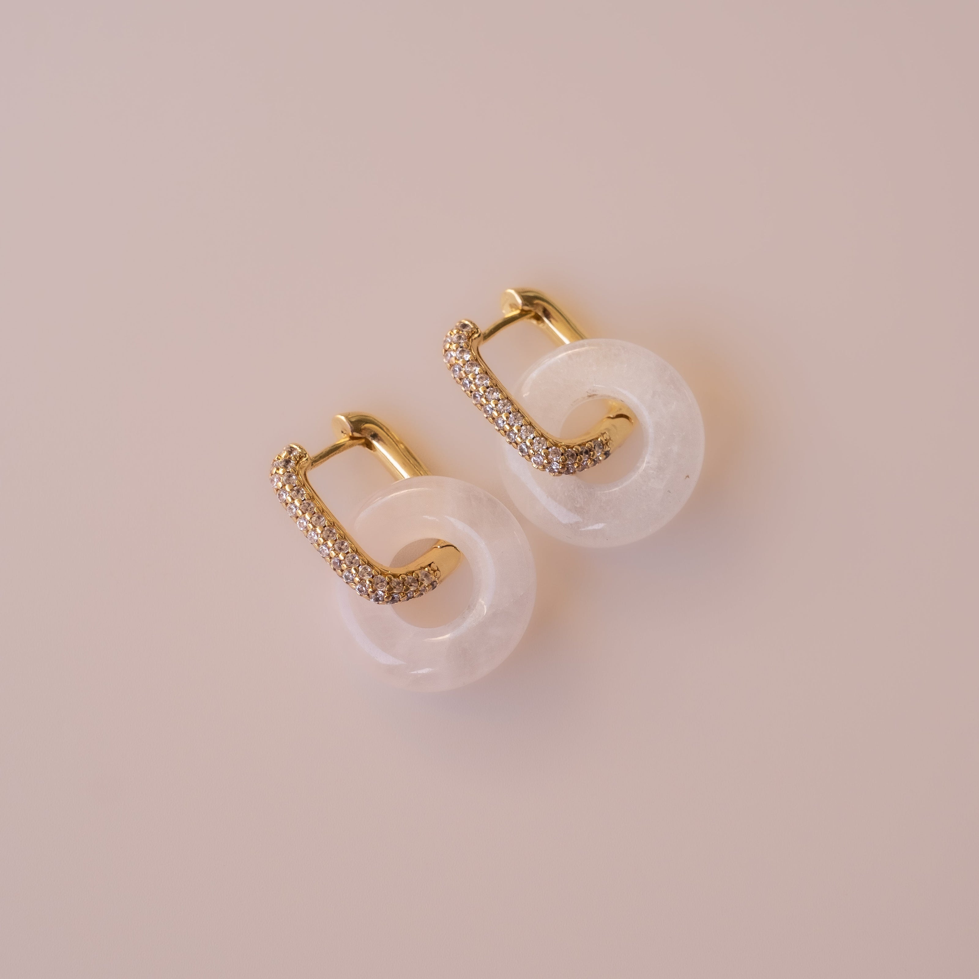 Arete Cuarzo Rosa Big