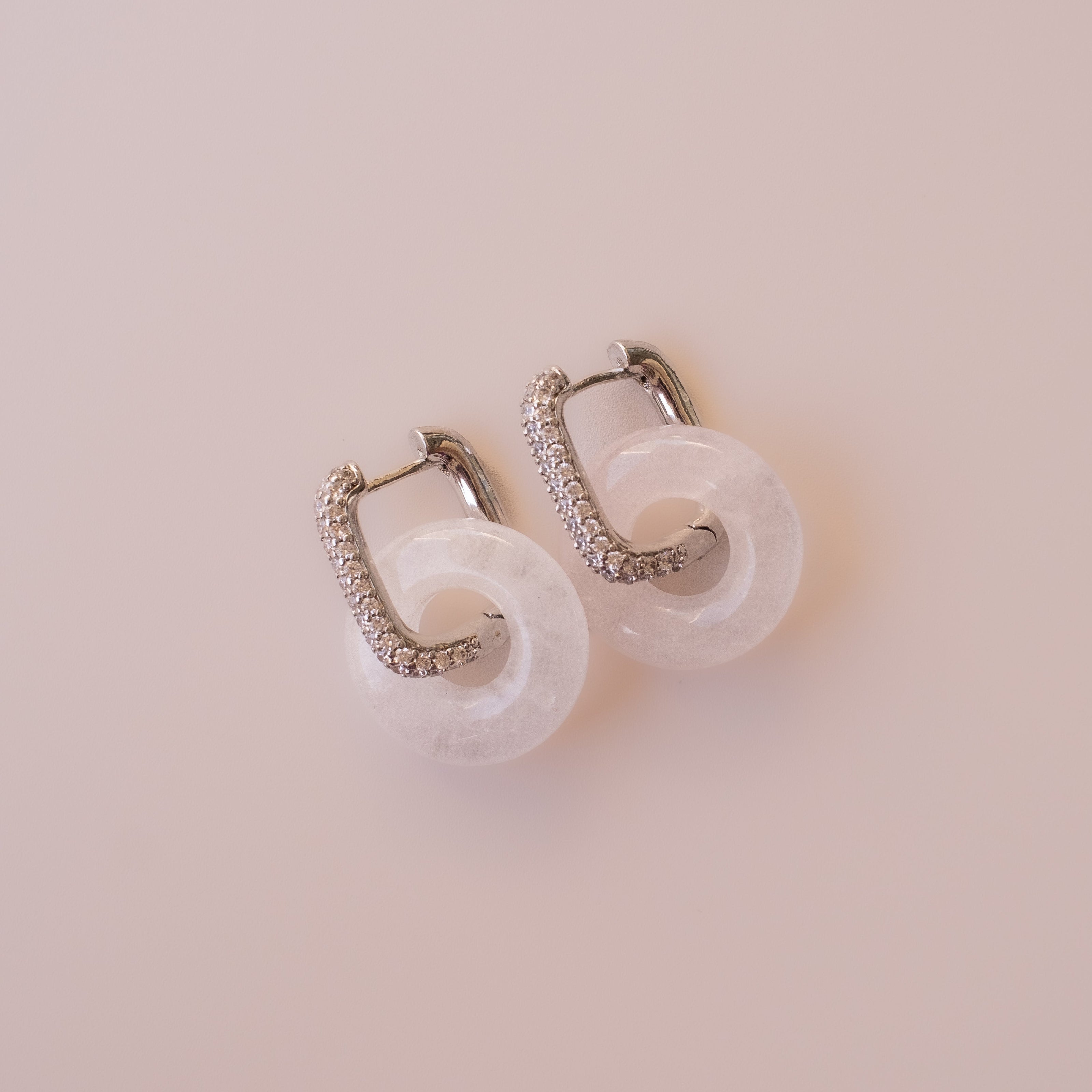 Arete Cuarzo Rosa Big