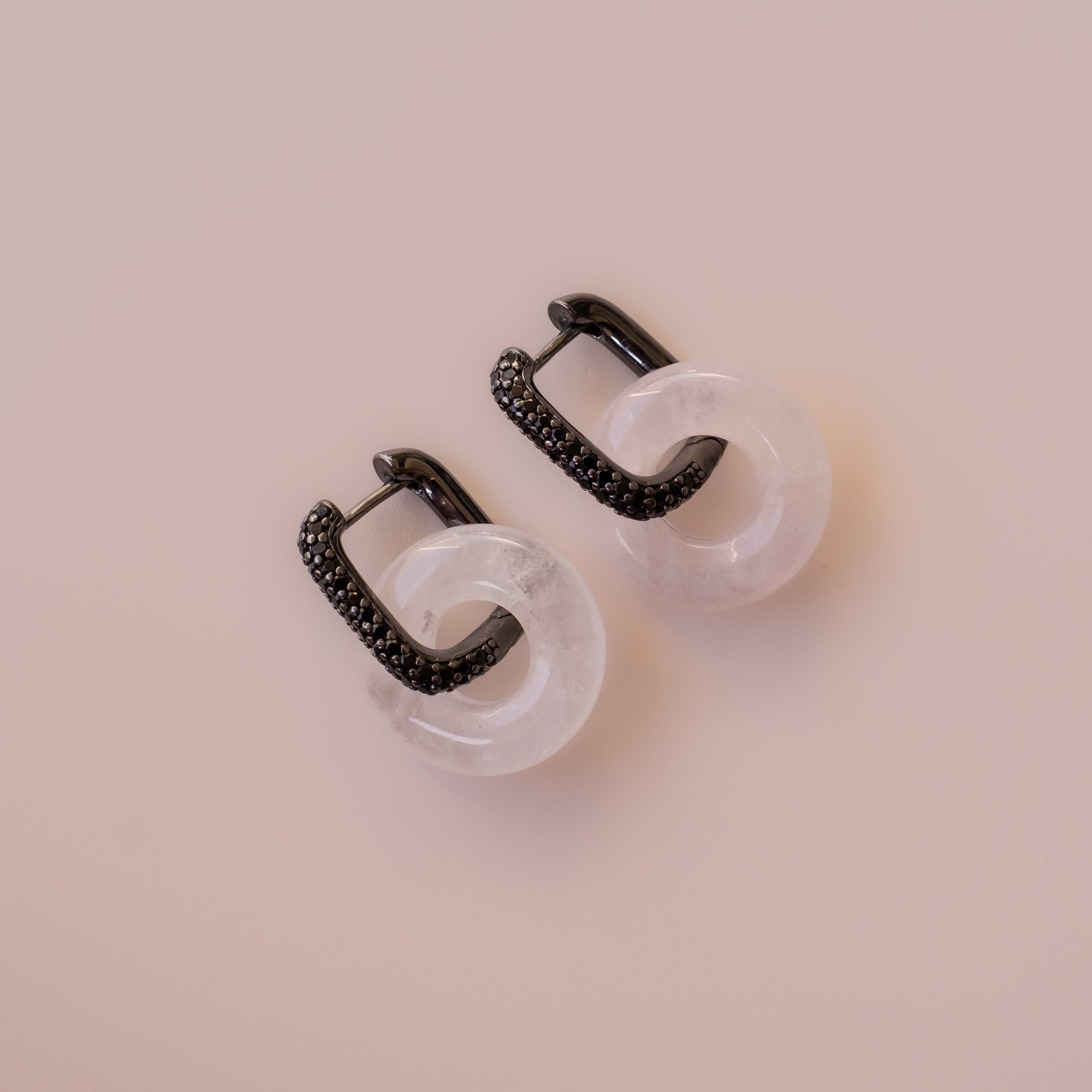 Arete Cuarzo Rosa Big