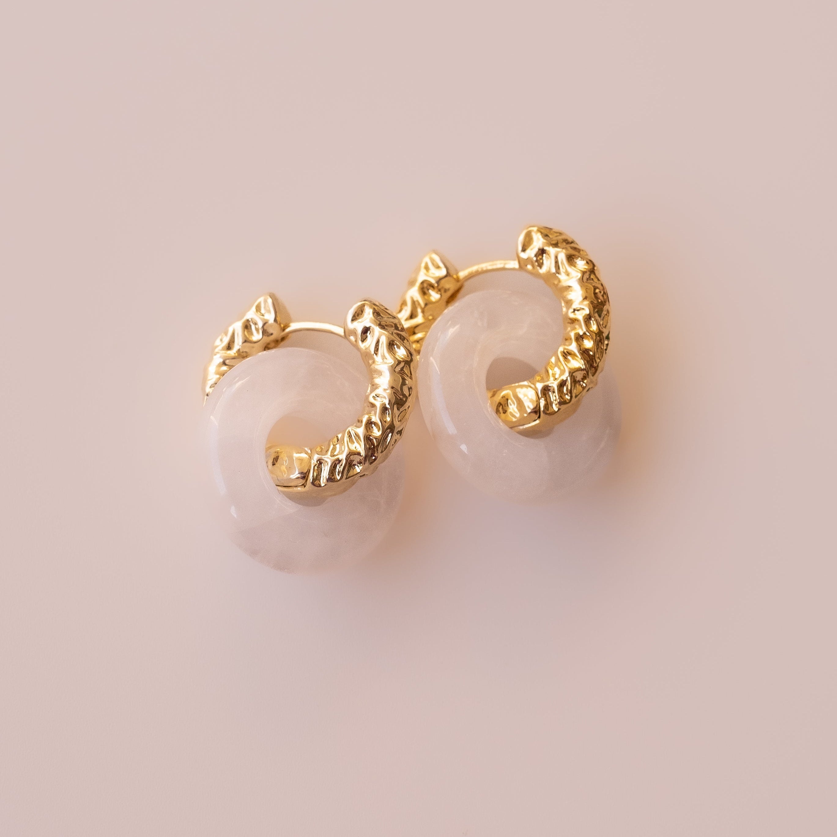 Arete Cuarzo Rosa Big