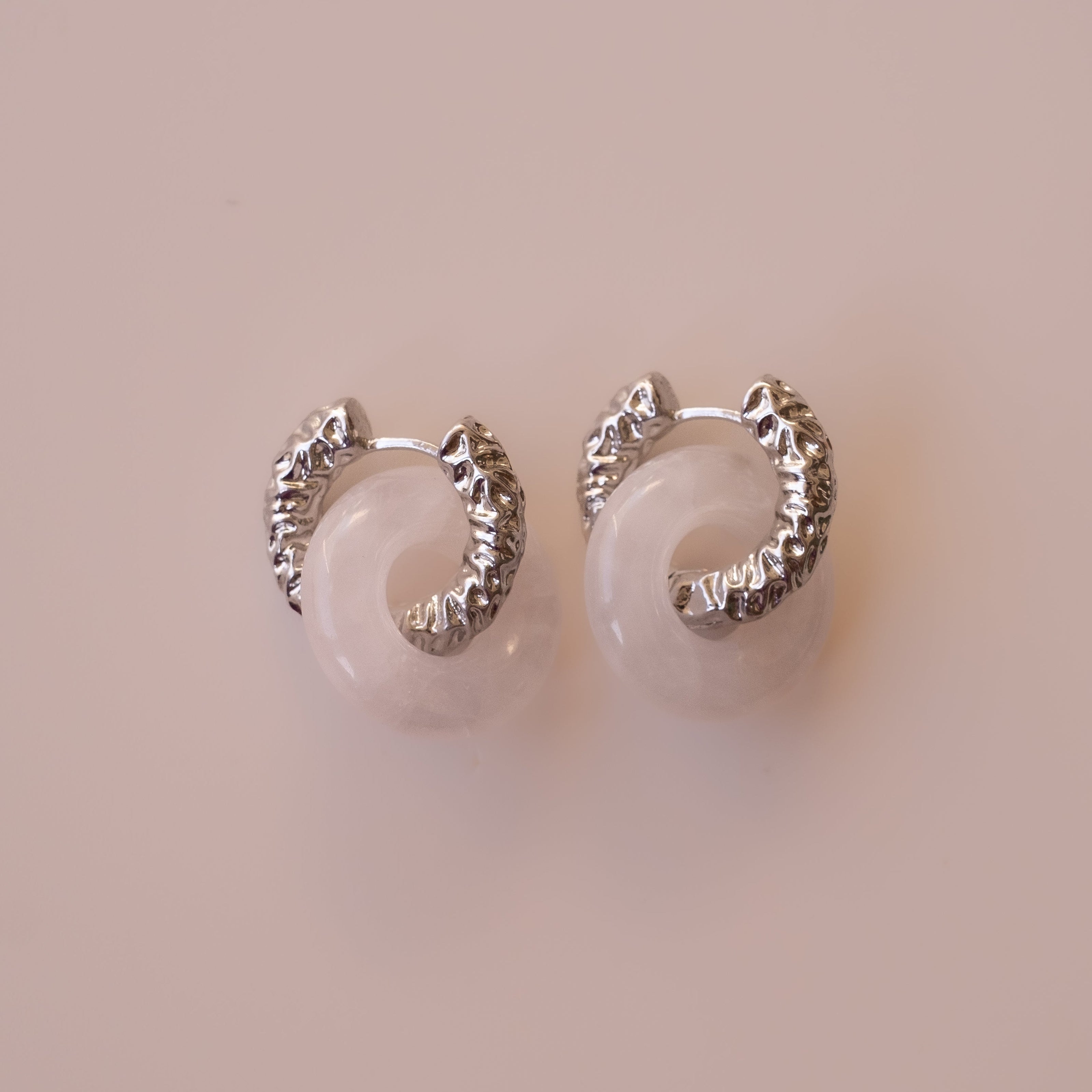 Arete Cuarzo Rosa Big