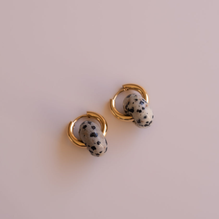 Aretes Jaspe Dálmata Medi