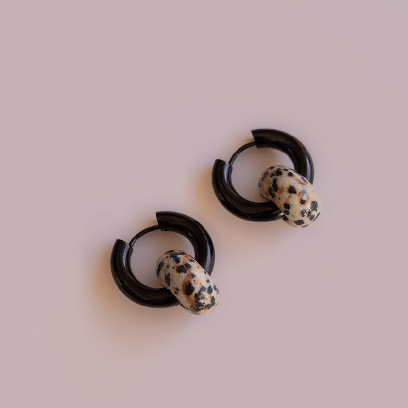 Aretes Jaspe Dálmata Medi