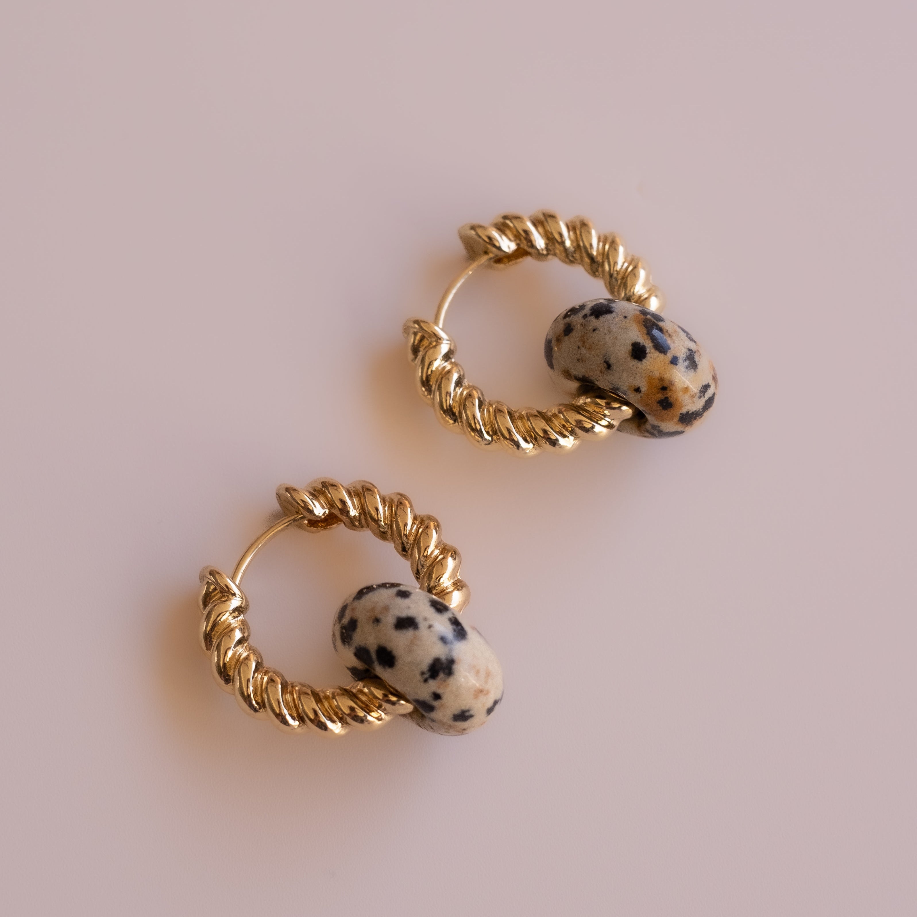Aretes Jaspe Dálmata Medi