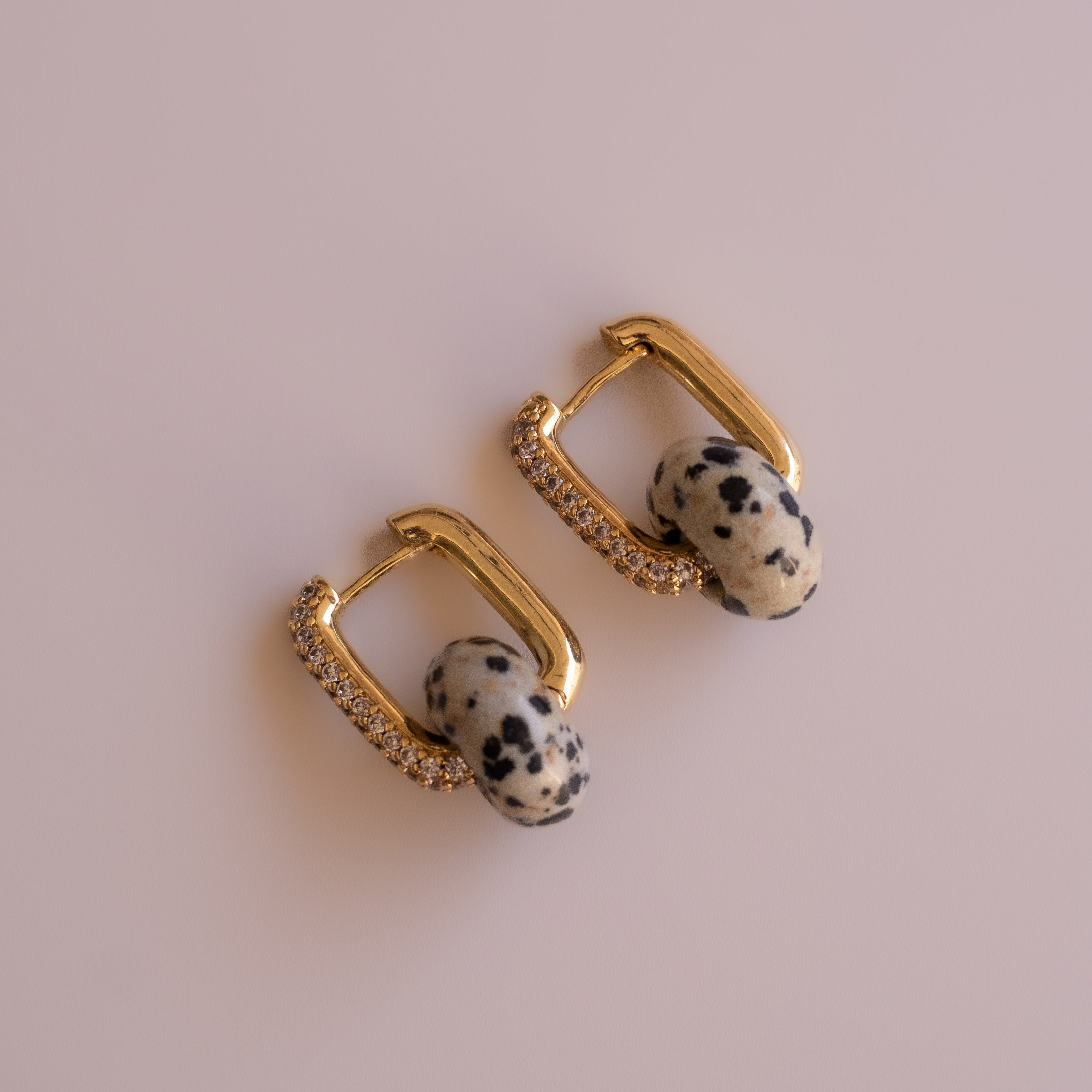 Aretes Jaspe Dálmata Medi