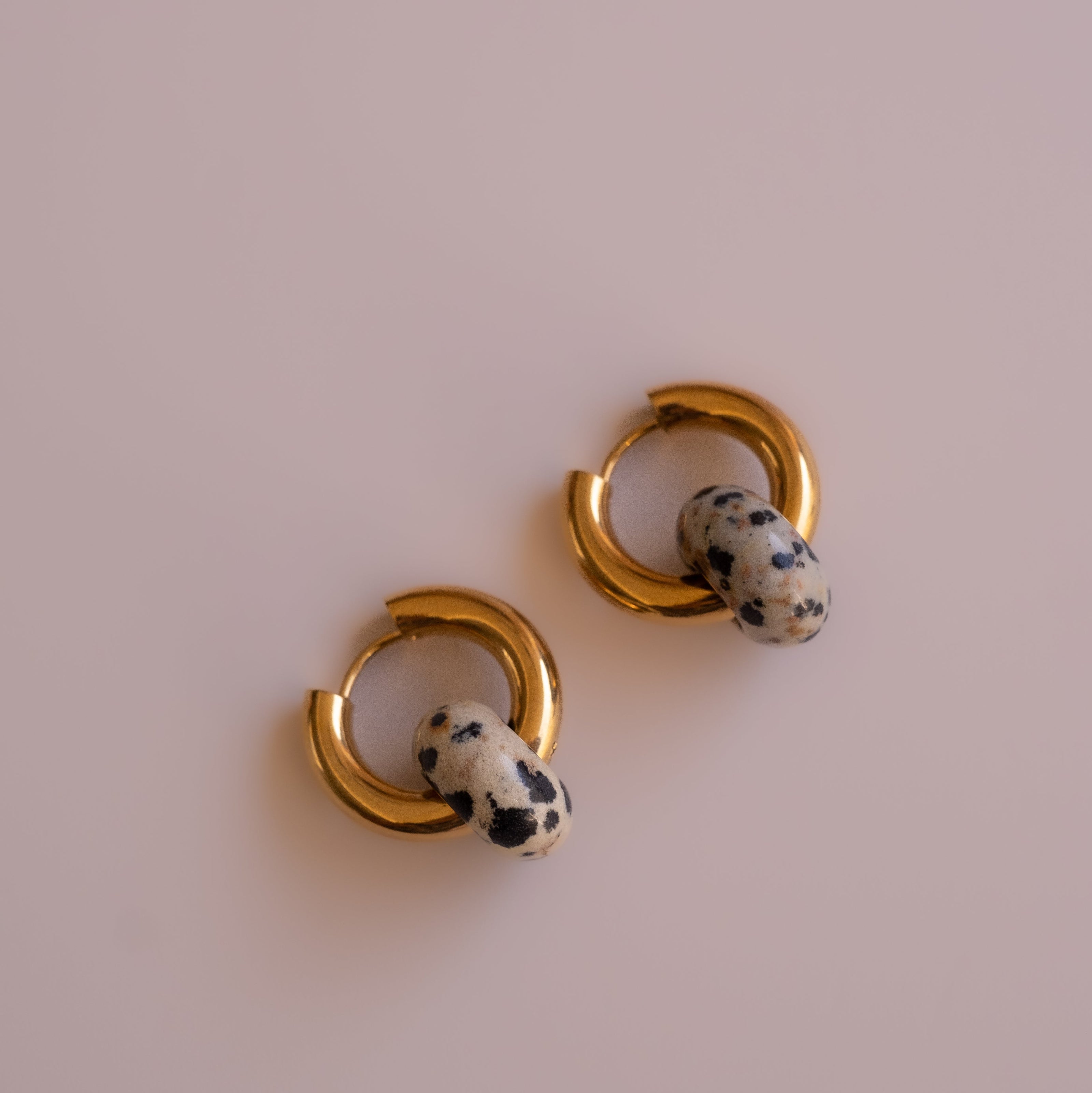 Aretes Jaspe Dálmata Medi
