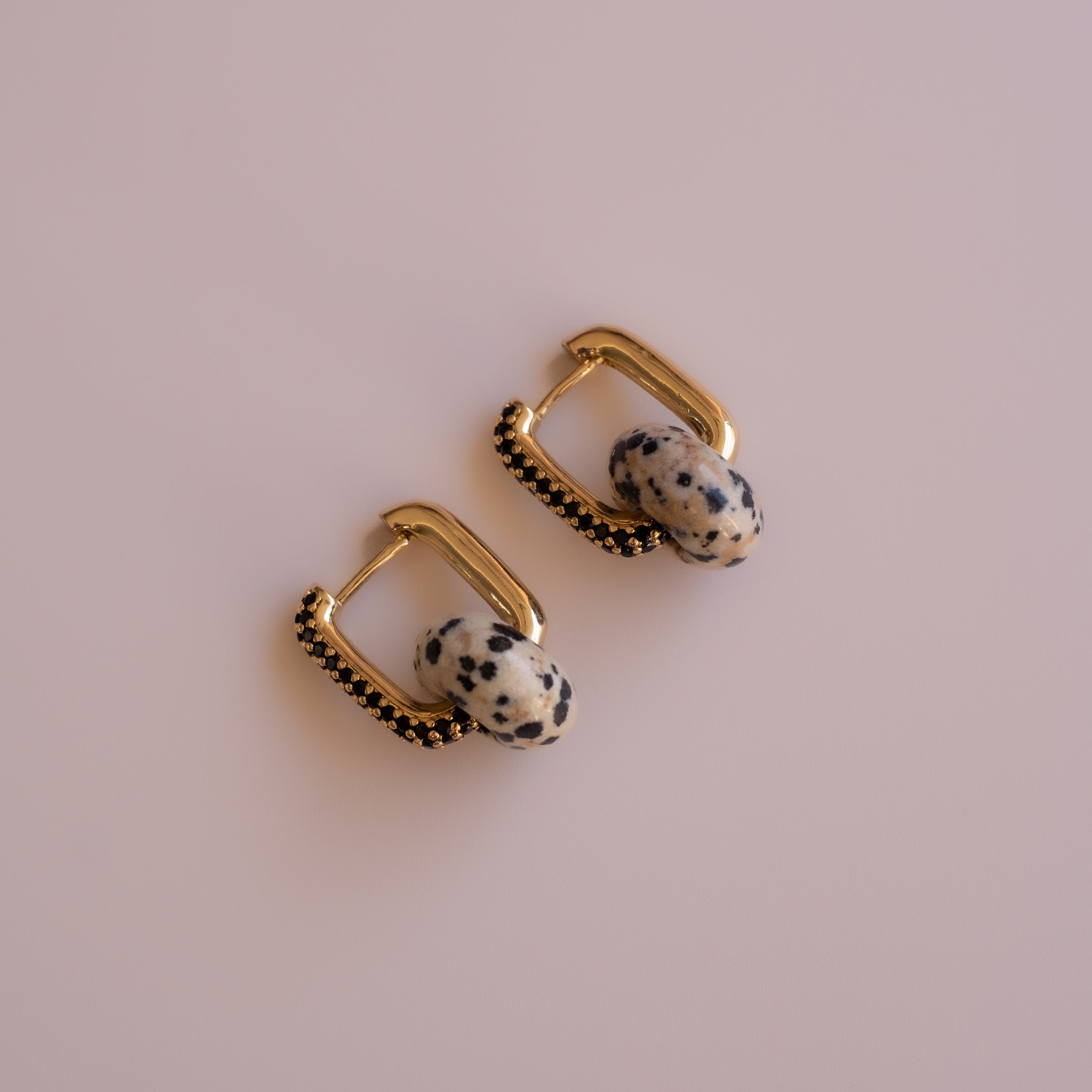 Aretes Jaspe Dálmata Medi