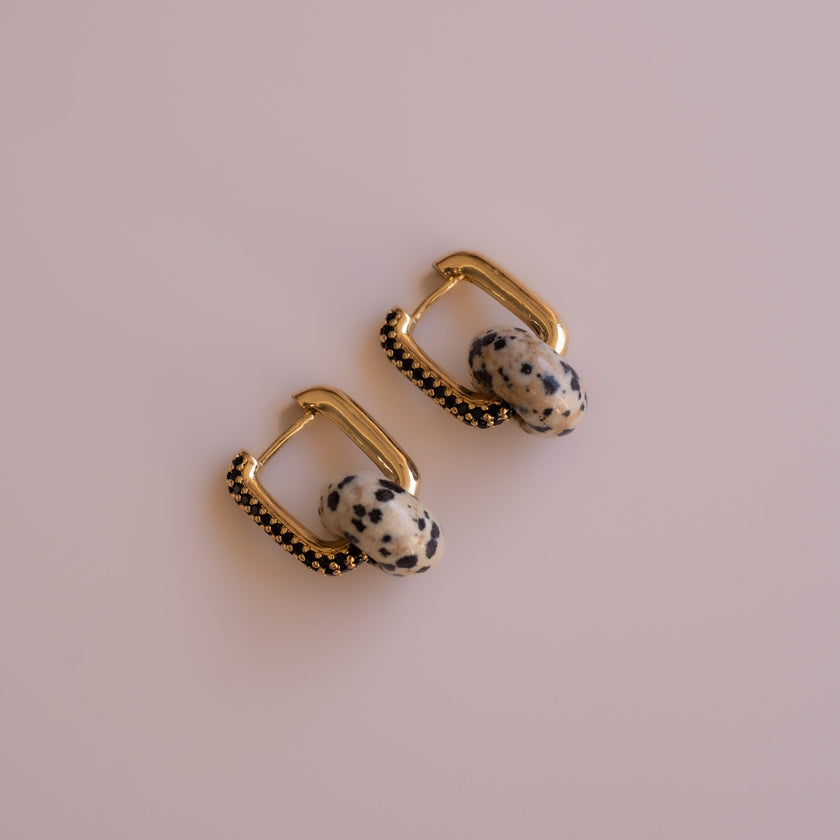 Aretes Jaspe Dálmata Medi