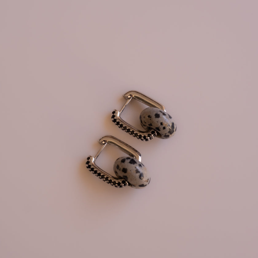 Aretes Jaspe Dálmata Medi