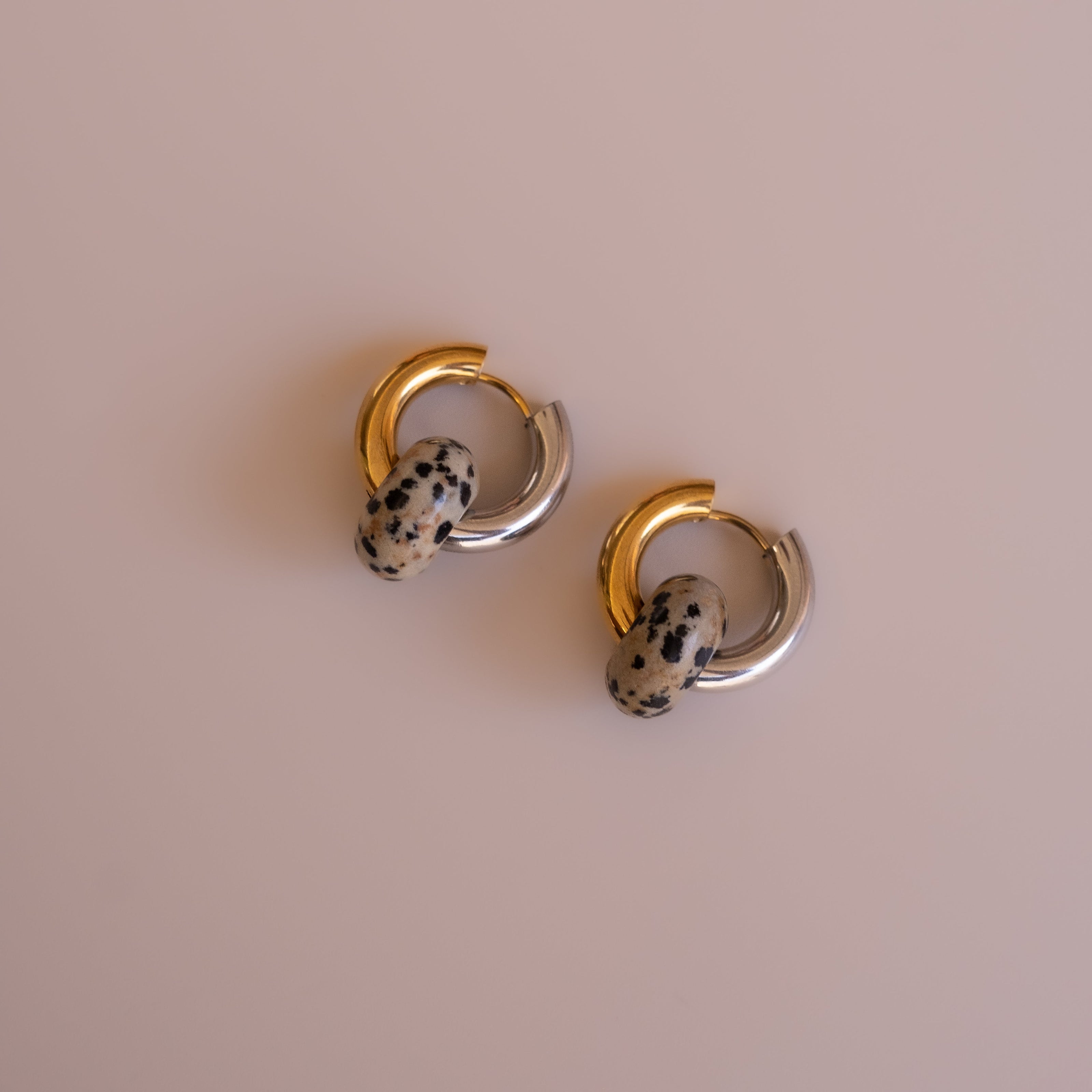 Aretes Jaspe Dálmata Medi