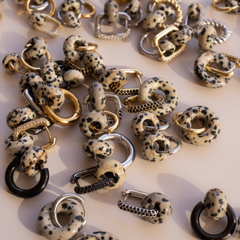 Aretes Jaspe Dálmata Medi