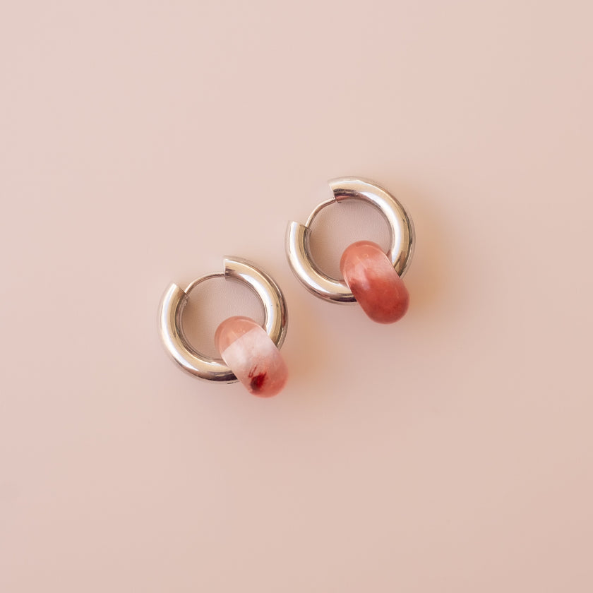 Arete Cuarzo Cherry Medi