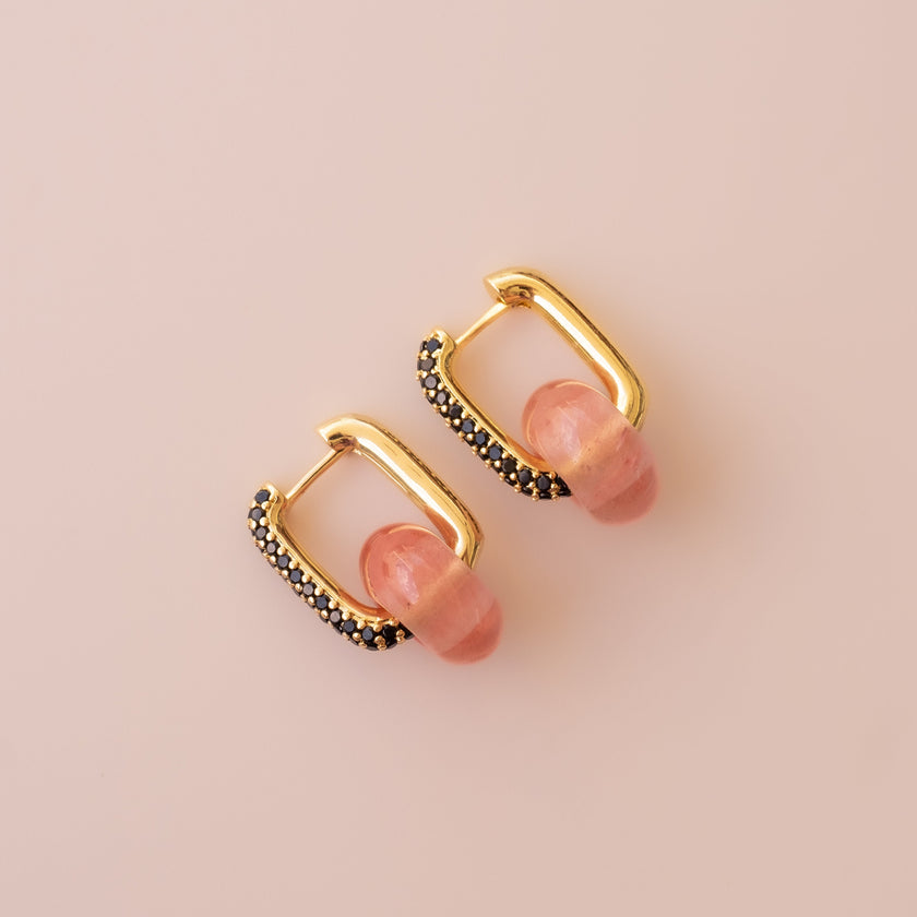 Arete Cuarzo Cherry Medi