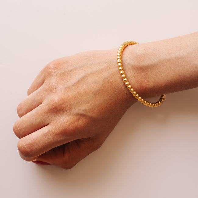 Pulsera Rígida Balín Dorada