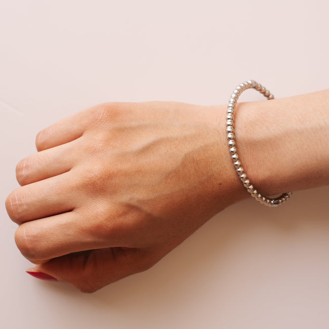 Pulsera Rígida Balín Plata